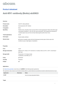 Anti-HIV1 antibody (Biotin) ab20823 Product datasheet Overview Product name