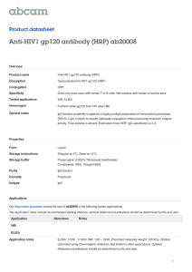 Anti-HIV1 gp120 antibody (HRP) ab20008 Product datasheet Overview Product name