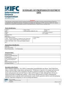 SUMMARY OF PROPOSED INVESTMENT (SPI)