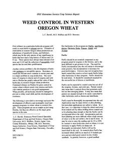 WEED CONTROL IN WESTERN OREGON WHEAT OSU Extension Service Crop Science Report
