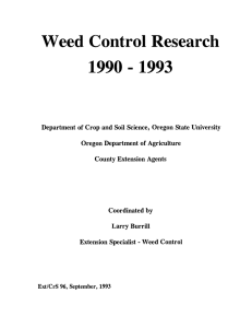 Weed Control Research 1990 1993 -