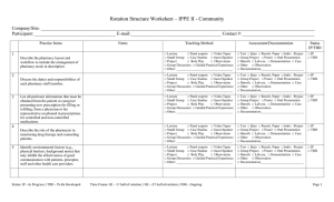 Rotation Structure Worksheet – IPPE II - Community