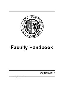 Faculty Handbook August 2015  Xavier University Faculty Handbook