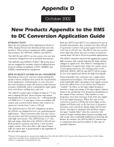 Appendix D New Products Appendix to the RMS October 2002
