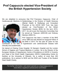 Prof Cappuccio elected Vice-President of the British Hypertension Society