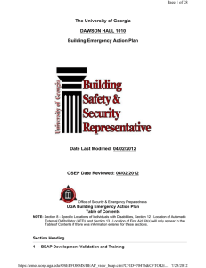 The University of Georgia DAWSON HALL 1010 Building Emergency Action Plan