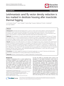 Leishmaniasis sand fly vector density reduction is thermal fogging