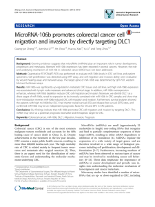 MicroRNA-106b promotes colorectal cancer cell Open Access