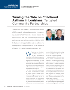 Turning the Tide on Childhood Asthma in Louisiana: Community Partnerships Legislative
