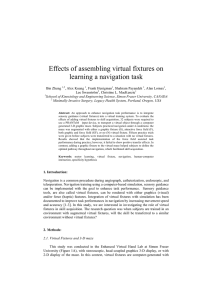 Effects of assembling virtual fixtures on learning a navigation task