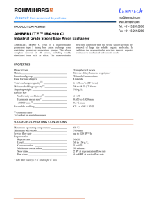 Lenntech  AMBERLITE™ IRA900 Cl Industrial Grade Strong Base Anion Exchanger