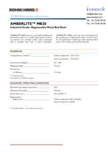 Lenntech  AMBERLITE™ MB20 Industrial Grade -Regenerable Mixed Bed Resin