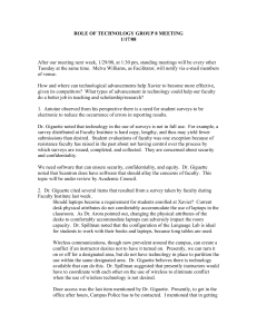 ROLE OF TECHNOLOGY GROUP 8 MEETING 1/17/08
