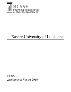 Xavier University of Louisiana BCSSE Institutional Report 2010