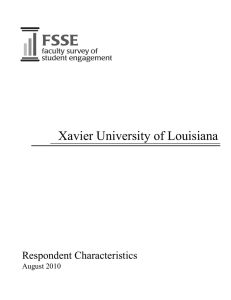 Xavier University of Louisiana Respondent Characteristics August 2010
