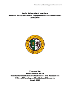 Xavier University of Louisiana National Survey of Student Engagement Assessment Report 2001-2008