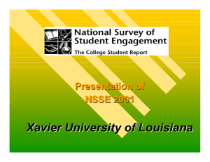 Xavier University of Louisiana Presentation of NSSE 2001