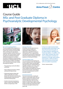 Course Guide MSc and Post Graduate Diploma in Psychoanalytic Developmental Psychology