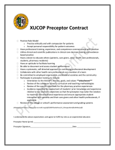 XUCOP Preceptor Contract