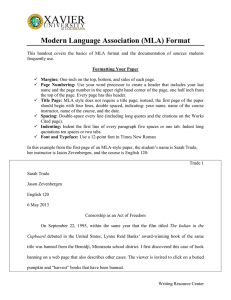 Modern Language Association (MLA) Format