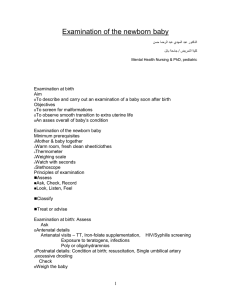 Examination of the newborn baby