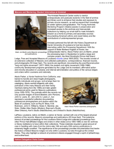 Masons and Mentoring: Student Internships at Amistad