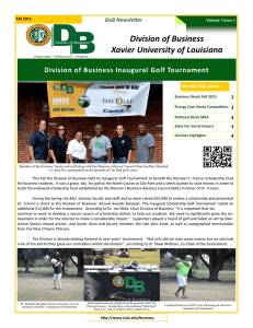 Division of Business Xavier University of Louisiana Inside this issue: