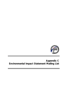 NMD Appendix C Environmental Impact Statement Mailing List