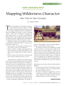 T Mapping Wilderness Character New Tools for New Concepts