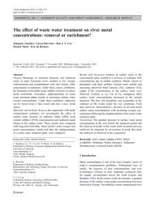 The effect of waste water treatment on river metal