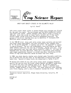 Crop Science Report Ore on University State