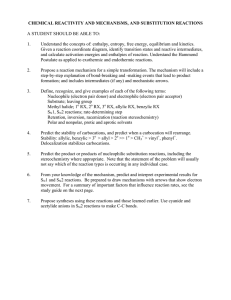 CHEMICAL REACTIVITY AND MECHANISMS, AND SUBSTITUTION REACTIONS  1.