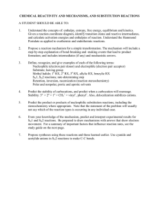 CHEMICAL REACTIVITY AND MECHANISMS, AND SUBSTITUTION REACTIONS  1.