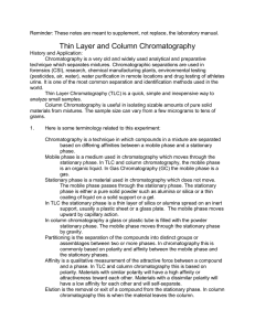 Thin Layer and Column Chromatography