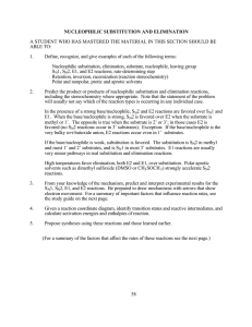 NUCLEOPHILIC SUBSTITUTION AND ELIMINATION ABLE TO: 1.