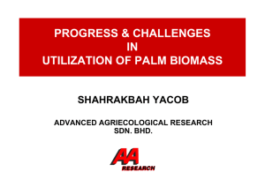PROGRESS &amp; CHALLENGES IN UTILIZATION OF PALM BIOMASS SHAHRAKBAH YACOB