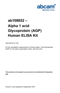 ab108852 – Alpha 1 acid Glycoprotein (AGP) Human ELISA Kit