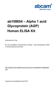 ab108854 – Alpha 1 acid Glycoprotein (AGP) Human ELISA Kit