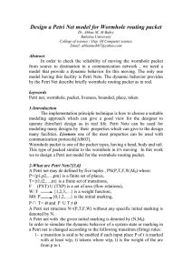 Design a Petri Net model for Wormhole routing packet