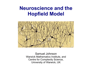 Neuroscience and the Hopfield Model Samuel Johnson Warwick Mathematics Institute, and