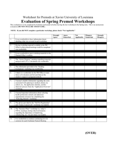 Evaluation of Spring Premed Workshops
