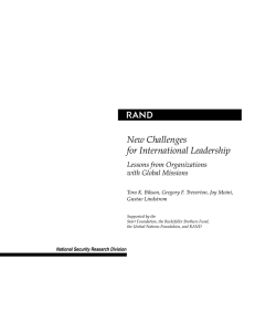 R New Challenges for International Leadership Lessons from Organizations