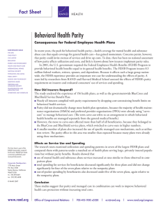 Behavioral Health Parity Consequences for Federal Employee Health Plans