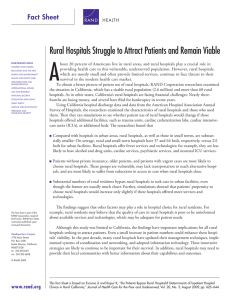A Rural Hospitals Struggle to Attract Patients and Remain Viable Fact Sheet