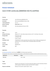 Anti-CCR8 antibody [MM0068-4G19] ab89066 Product datasheet Overview Product name
