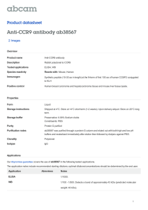 Anti-CCR9 antibody ab38567 Product datasheet 2 Images Overview