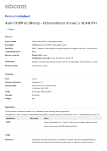 Anti-CCR9 antibody - Extracellular domain ab140791 Product datasheet 1 Image Overview