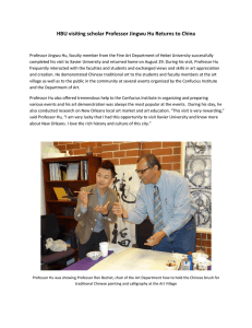 HBU visiting scholar Professor Jingwu Hu Returns to China