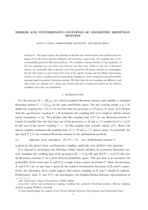 MIRROR AND SYNCHRONOUS COUPLINGS OF GEOMETRIC BROWNIAN MOTIONS