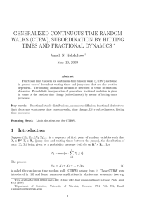 GENERALIZED CONTINUOUS-TIME RANDOM WALKS (CTRW), SUBORDINATION BY HITTING TIMES AND FRACTIONAL DYNAMICS